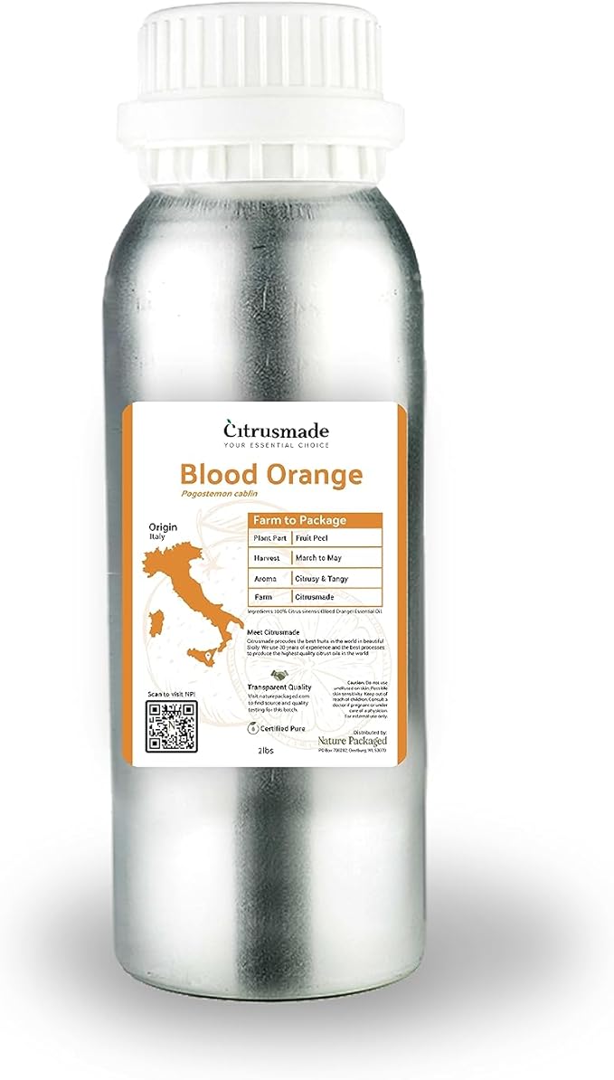 Blood Orange Essential Oil - Direct from Citrusmade in Sicily - Pure Essential Oil for Diffusers and Aromatherapy - Natural Citrus Scent | 100% Pure Therapeutic Grade (2lbs)