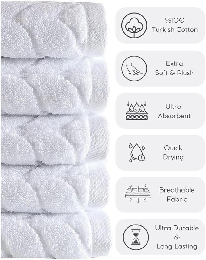 BAGNO MILANO Turkish Bath Towels, Soft Plush Jacquard Luxury Bath Towels, Quick Dry Towel Set (Charcoal, Bath Sheet)