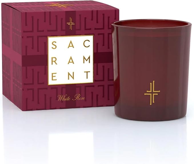 SAINT X Ali Landry Sacrament Scented Candle - White Rose Soy Coconut Aromatherapy Candle - Long-Lasting 80-Hour Burn Time - Decorative, Relaxing, Fragrant Home Decor & Gift