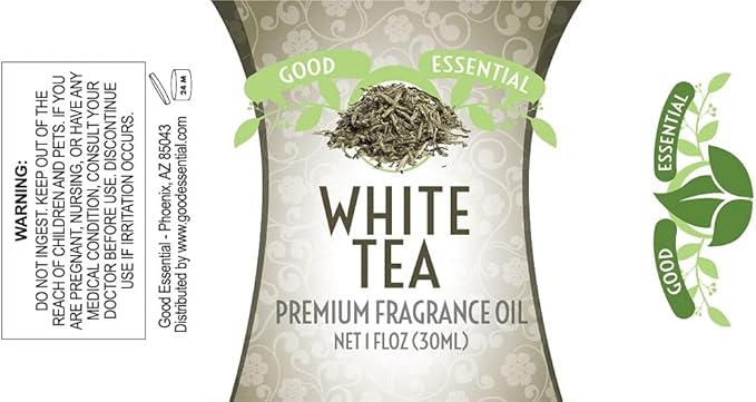 Good Essential Professional White Tea Fragrance Oil 30ml (1 fl oz) for Candles, Soaps, Lotions, Perfumes, Diffusers - White Tea Scented Oil for Soap & Candle Making