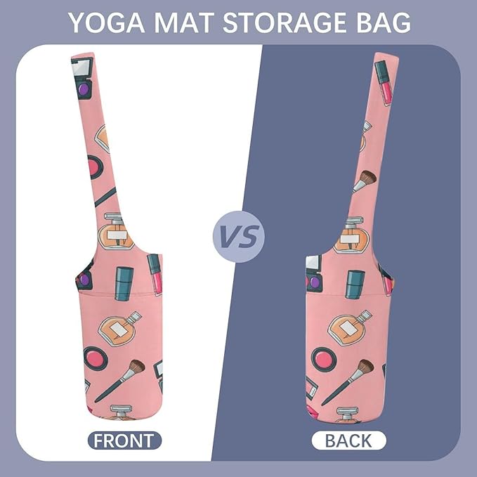 Meaudiwes Yoga Mat Bag for Women, Stylish Yoga Mat Tote Sling Carrier Bag, Long Strap Exercise Mats Totes Sport Storage Bag