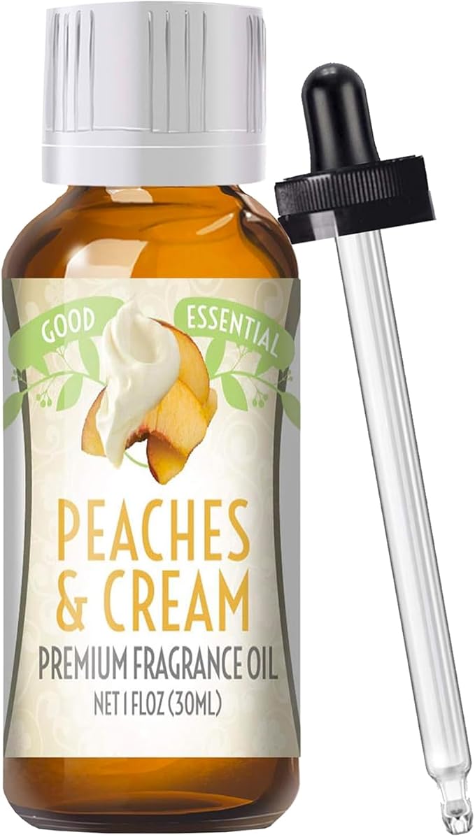 Good Essential Professional Peaches & Cream Fragrance Oil 30ml (1 fl oz) for Diffusers, Lotions, Perfume, Soap Making & Candle Crafting