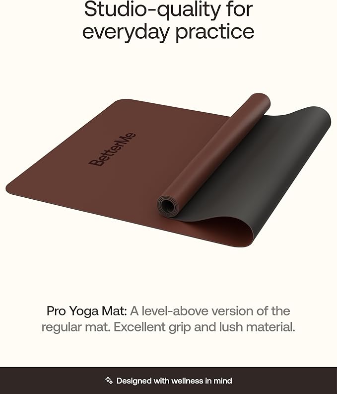 BetterMe Pro Yoga Mat - Non-Slip Yoga Mat for Home Workouts - Lightweight & Thoughtful Quality Exercise & Workout Mat for Yoga, Pilates and Fitness