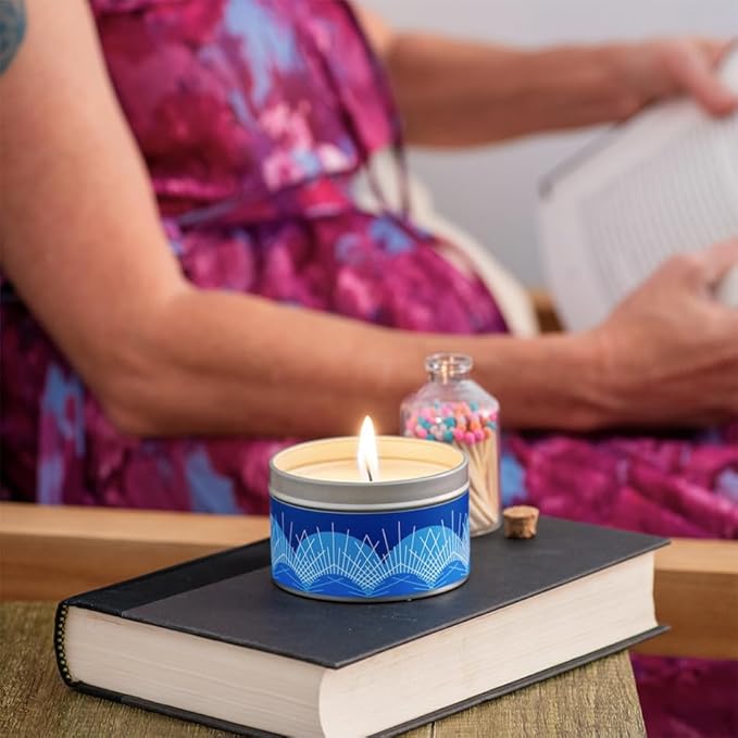 GoodLight Paraffin-Free Scented Candle, Clean Burning Non-Toxic Tin Candles, Eucalyptus Essential Oil Scented Travel Candle 6oz