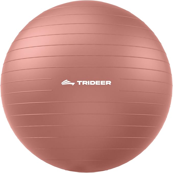 Trideer Exercise Ball for Yoga, Pilates & Fitness – Stability Ball Equipment for Home Gym & Office Chair, Core & Balance Training Accessories, Physical Therapy Equipment, Quick Pump Included, 5 Sizes