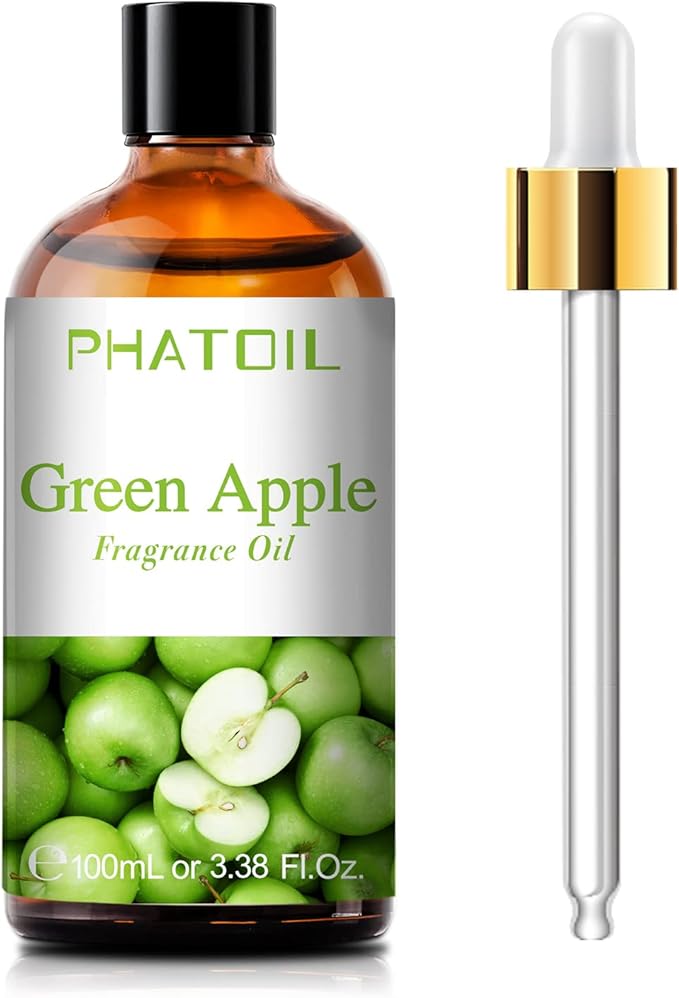 PHATOIL 3.38FL.OZ Green Apple Fragrance Oils for Aromatherapy, Essential Oils for Diffusers for Home, Perfect for Diffuser, Yoga, DIY Candle and Soap Making - 100ml