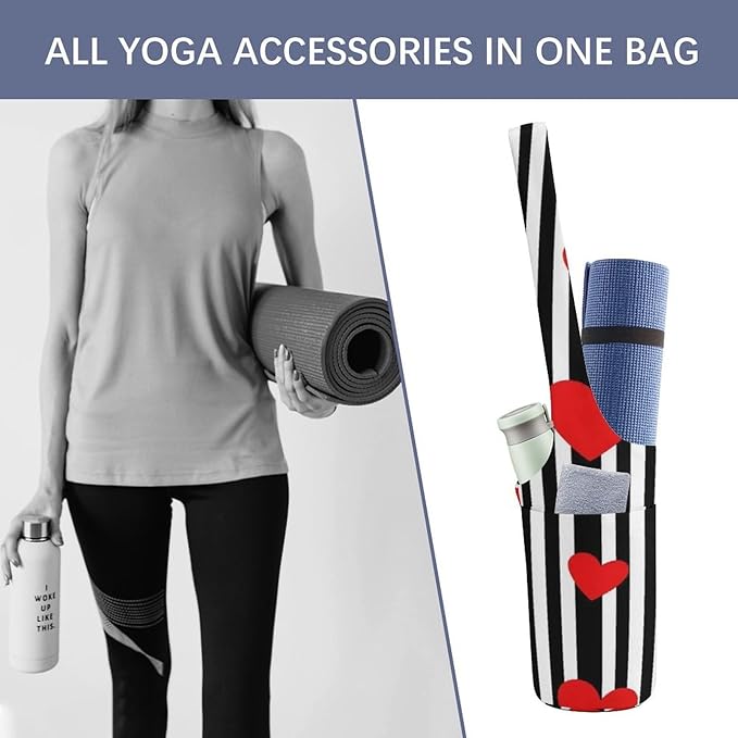 Meaudiwes Large Size Yoga Mat Bag with Long Strap, Yoga Mats Carrier Storage Bag, Exercise Mat Holder Accessories