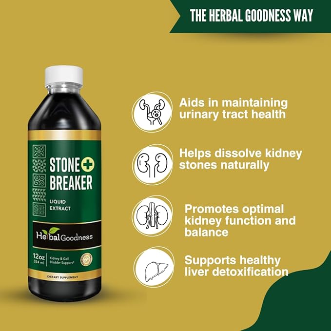 Stone Breaker 12oz – Organic Chanca Piedra Kidney Detox & Gallbladder Cleanse – Dissolves Kidney Stones & Gallstones Fast – Natural Stone Breaker Supplement for Detox and Crystal Flush – 1 Bottle