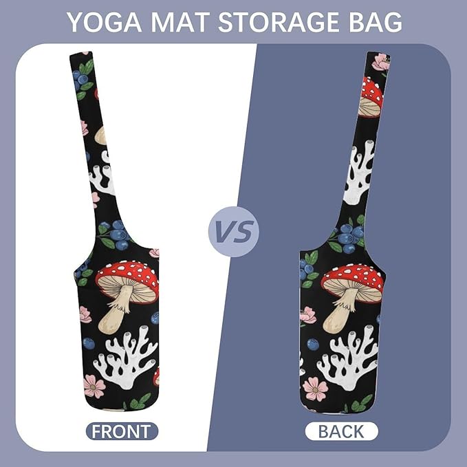Meaudiwes Large Yoga Mat Bag with Long Strap for Women Yoga Accessories Sports Storage Bags Exercise Mats Tote Sling Carrier Bag