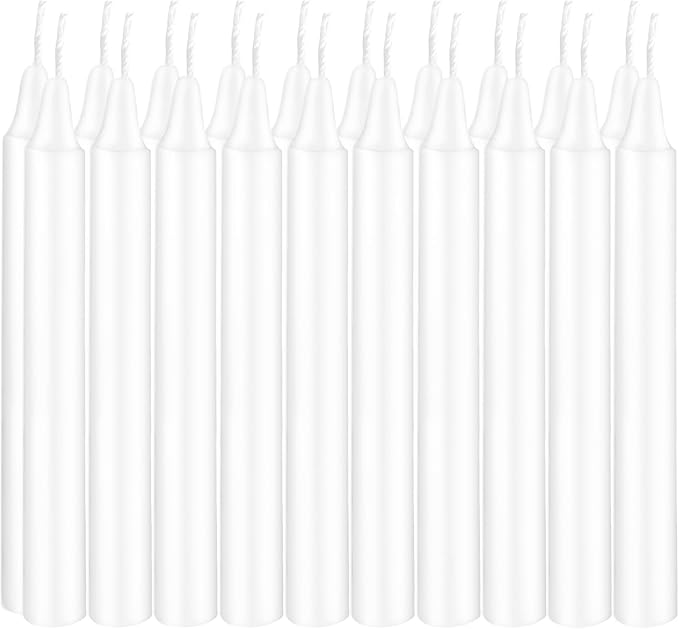 Set of 20 White Spell & Chime – Premium Mini Taper Candles for Rituals, Prayer, Birthdays, Meditation, Altar - 4 Inch Tall, Unscented (White)
