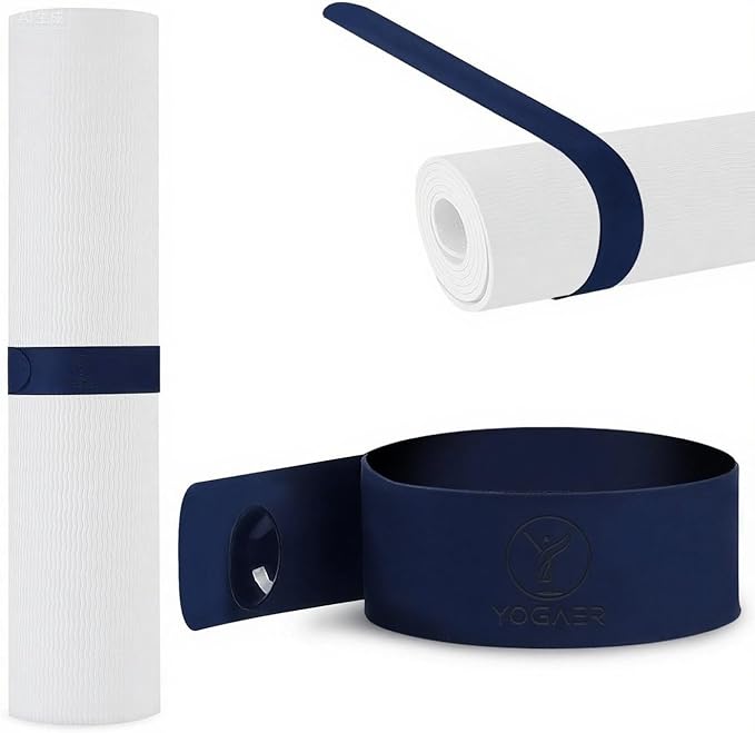 25" Yoga Mat Strap | Slap Band Holder for Carrying and Storage Mats | Rolled Scrunchie Yoga Essential Accessory