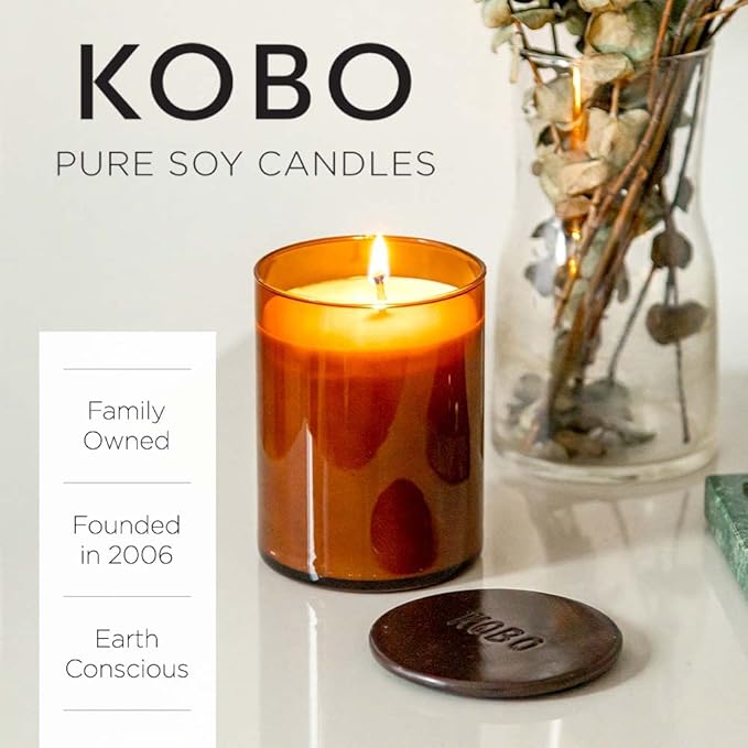 KOBO Renaissance Man Scented Candle (15 oz) | 100% Pure Soy Wax Candles | Jar Candle Hand-Poured in USA | All Natural, Long Lasting 100 Hour Burning Candles | Scented Candles for Home