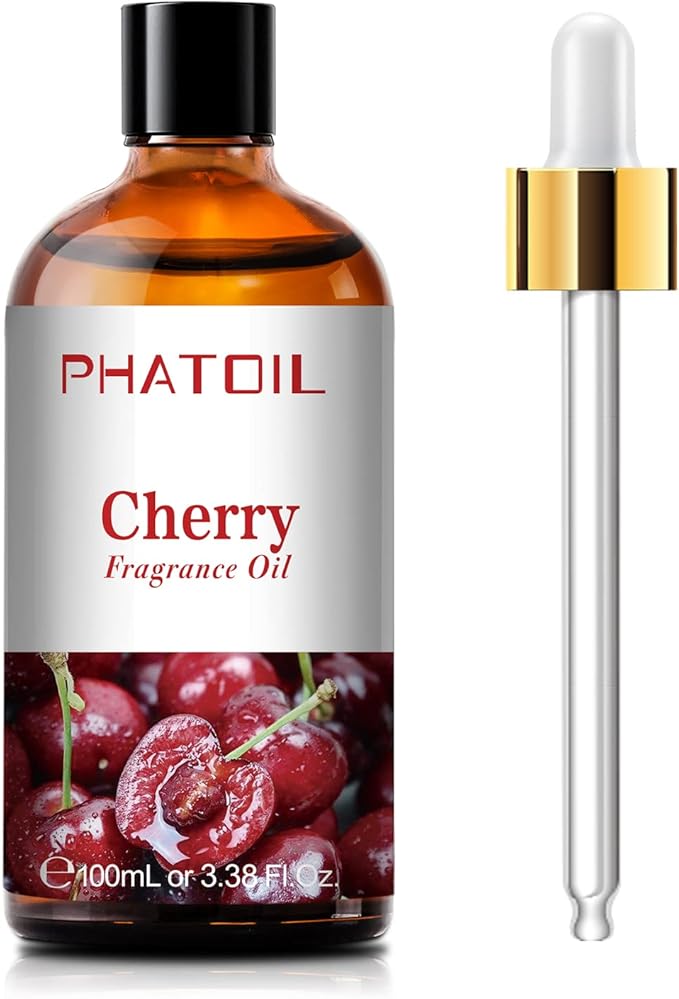 PHATOIL 3.38FL.OZ Cherry Fragrance Oils for Aromatherapy, Essential Oils for Diffusers for Home, Perfect for Diffuser, Yoga, Skin Care, DIY Candle and Soap Making - 100ml