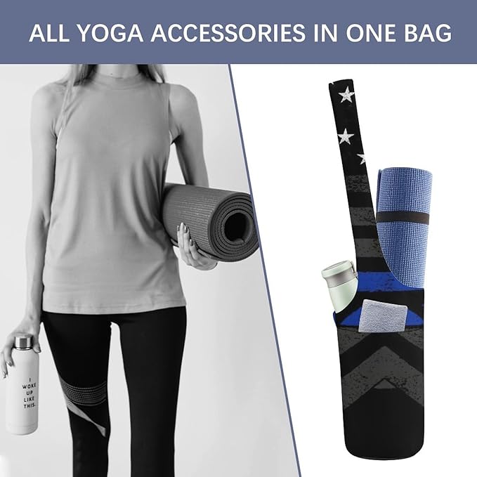 Aiyoolee Yoga Mat Bag Large Tote Carrier Holder with Water Bottle Pocket Yoga Bags