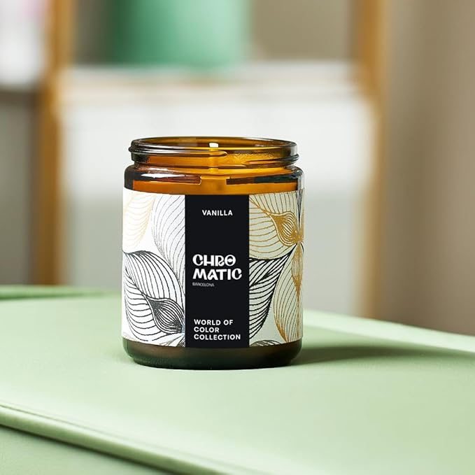 Vanilla Scented Candle for Women, 9oz Candle for Home Scented with Vanilla, 9 oz Coconut Soy Wax Candles with 50 Hour Burn Time, Hand Painted Labels.