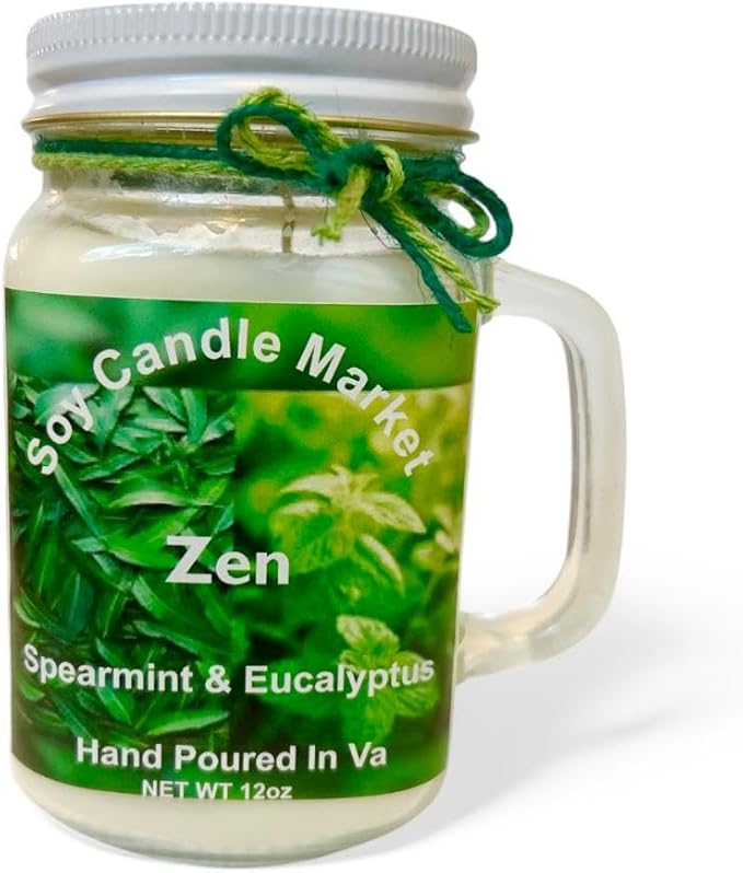 Soy Scented Candles | Handmade & Highly Aromatic Candles Burns Upto 85 Hours in Glass Jar - Perfect for Home Decor, Wedding, Birthday, Dinner (Zen, 16 oz)