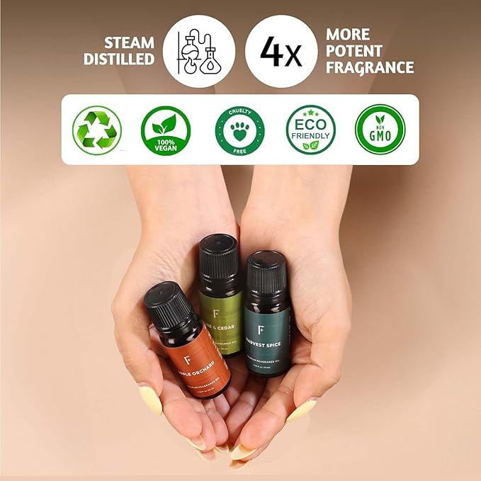 Folkulture Autumn Whisper Essential Oils Set | 6 Cozy Fragrance Oils for Diffusers | Pumpkin Spice & Warm Fall Scents | Aromatherapy Oils for Relaxation, Home & Self-Care