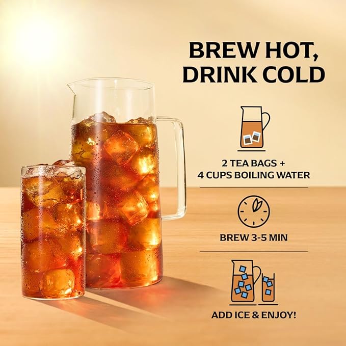 Lipton Southern Sweet Iced Tea Bags, Family Size Zero Calories, 132 Total Bags (22ct - Pack of 6)