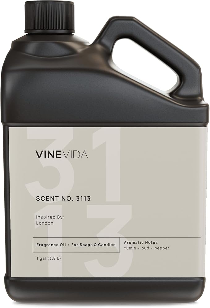 VINEVIDA Scent NO. 3113 Fragrance Oil - 1 Gallon (8lbs) - Inspired by: London Fragrance Oil for Candle Making - Made in USA Candle Scents Scents for Soap Making