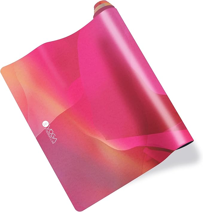 YOGA DESIGN LAB | The Combo Yoga Mat | 2-in-1 Mat+Towel | Eco Luxury | Ideal for Hot Yoga, Power, Bikram, Ashtanga, Sweat | Studio Quality | Includes Carrying Strap!