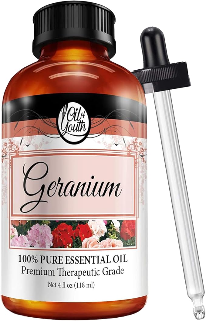 Oil of Youth Geranium Oil 4oz for Aromatherapy