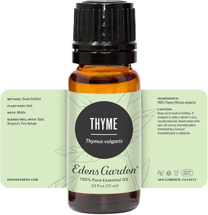 Edens Garden Thyme Essential Oil- 100% Pure Premium Grade, Undiluted, Natural, Therapeutic, Aromatherapy, The Best for Diffuser, Candle, Laundry, Kid Safe 10 ml (.33 fl oz)