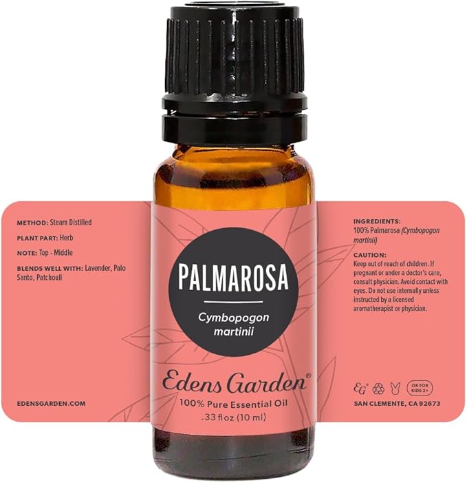 Edens Garden Palmarosa Essential Oil, 100% Pure Therapeutic Grade (Undiluted Natural/Homeopathic Aromatherapy Scented Essential Oil Singles) 10 ml