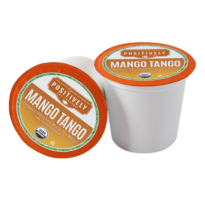 Organic Positively Tea Company, Mango Tango Black Tea, K-Cup Compatible, 24 Pods