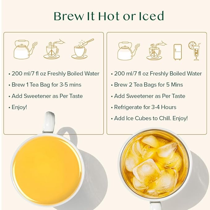 VAHDAM, Organic Turmeric Ginger Herbal Tea Bags (100 Pyramid Tea Bags) Caffeine Free, Non GMO | 100% Pure Herbal Blend - Savory & Spicy, Plant-Based Teabags | Resealable Ziplock Pouch