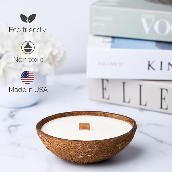 – Set of Non-Toxic Scented Candles Clearance | Coconut Candle with Wooden Wick | Candles for Home Scented & Candle Décor (Citrus Drift)