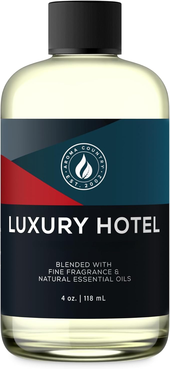 Aroma Country Ritzy Luxury Hotel Diffuser Oil - Luxury Hotel Scent for Diffuser & Air Fresheners - Essential Oil Diffuser Refill, Home Fragrance Collection with Gardenia & Amber (4 Fl. Oz)
