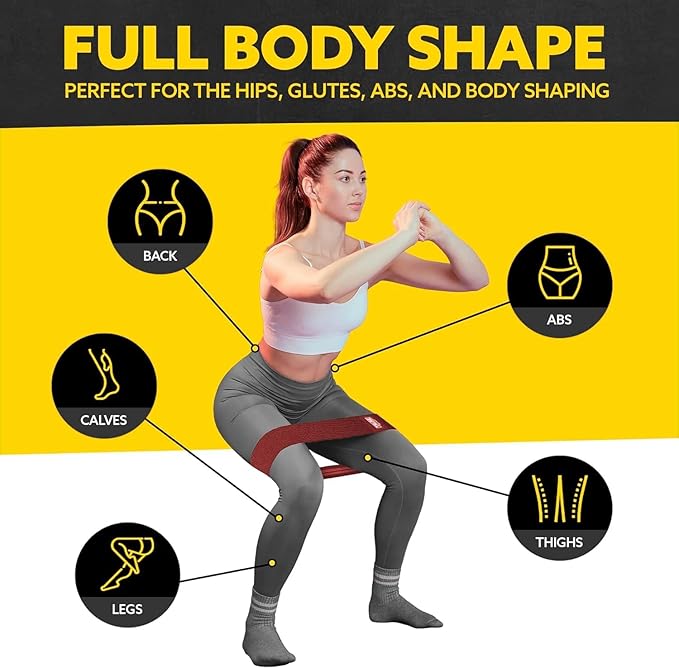 Tribe Lifting Fabric Resistance Bands for Legs - Workout Bands Resistance Bands for Men and Women - Booty Bands for Working Out - Exercise Bands Resistance Bands Set - Elastic Bands for Exercise