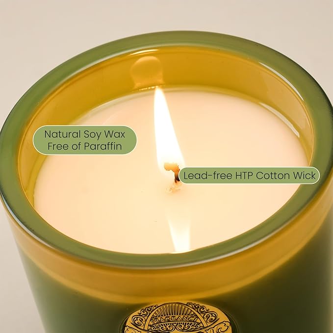 M&SENSE Natural Soy Candle| Eucalyptus Sage Green | 10.2 oz, 55H Burn | Luxury Scented Candle for Relaxation, Gifting, Home Décor |for Bedroom, Office, Party