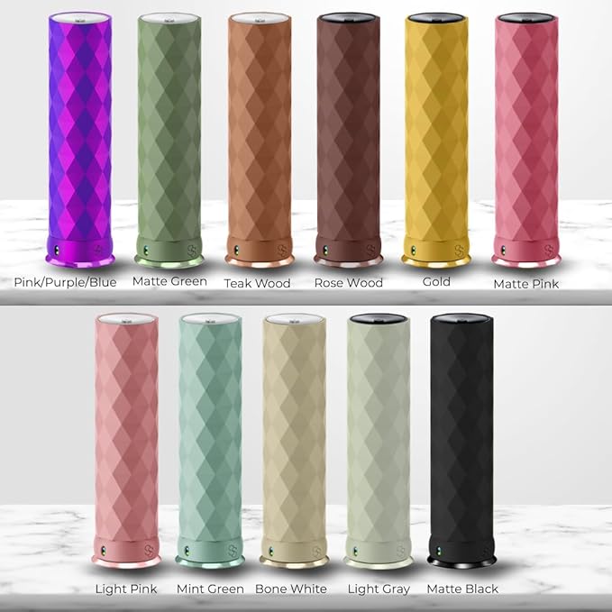 Waterless Essential Oil Hotel Scent Diffuser - Cold Air Diffuser - Covers 1000 sq. ft. - Waterless Diffuser for Home, Office & Hotel (Black + Interchangeable Sleeve) (Black + Teakwood Sleeve)