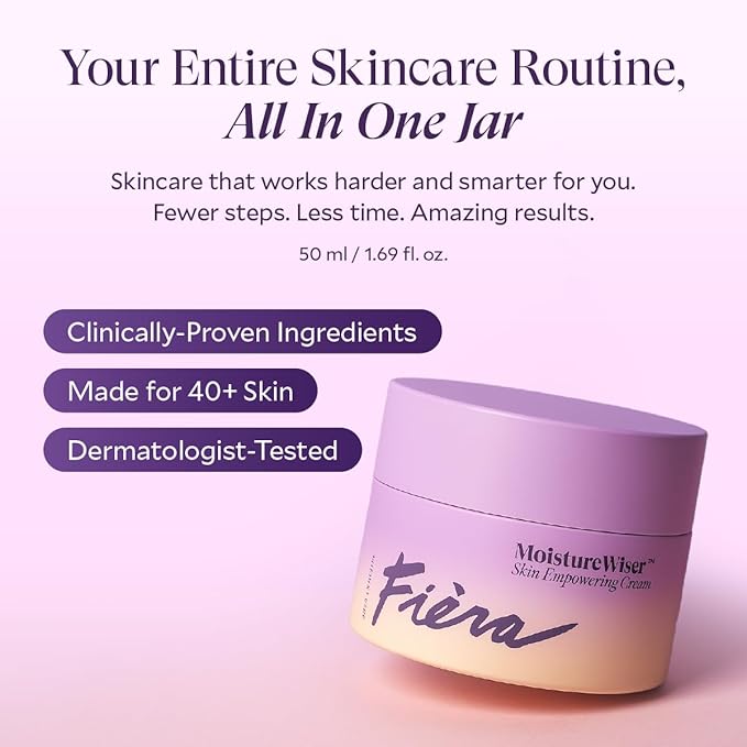 FIÈRA MoistureWiser – Anti-Aging Face Moisturizer for Mature Skin – Hydrating Face Cream with Peptides to Firm & Smooth – Facial Moisturizer & Skin Care – Day & Night – 3.38 fl oz / 100 ML (2 Pack)