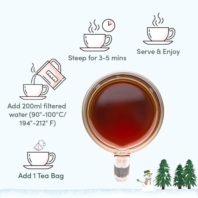 VAHDAM, Assorted New Year Tea Gift Set | Limited Edition Unique Hoilday Gift Box - 24 Flavors, 120 Individually Wrapped Pyramid Tea Bags | New Year 2026 Presents for Women, Men & Adults