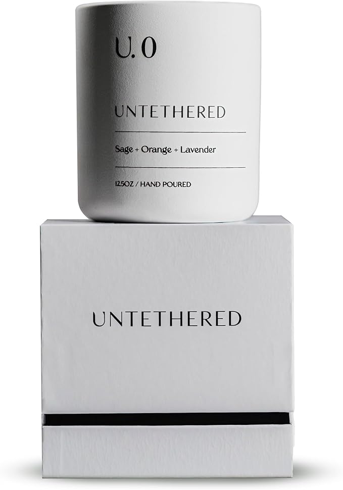 U.0 Luxury Scented Candle – Sage, Orange & Amber | Hand-Poured in USA with 100% Natural Coconut & Apricot Wax | Double Wick, Long-Lasting Aromatherapy Candle for Home, Gift & Relaxation (12.5 oz)