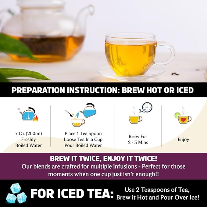 BREWIX, Darjeeling Tea Leaves from Hills of Himalayas (50+ Cups, 3.53oz/100g) | Pure Loose Leaf Darjeeling Black Tea | Long Leaf Grade | Straight From Source In India