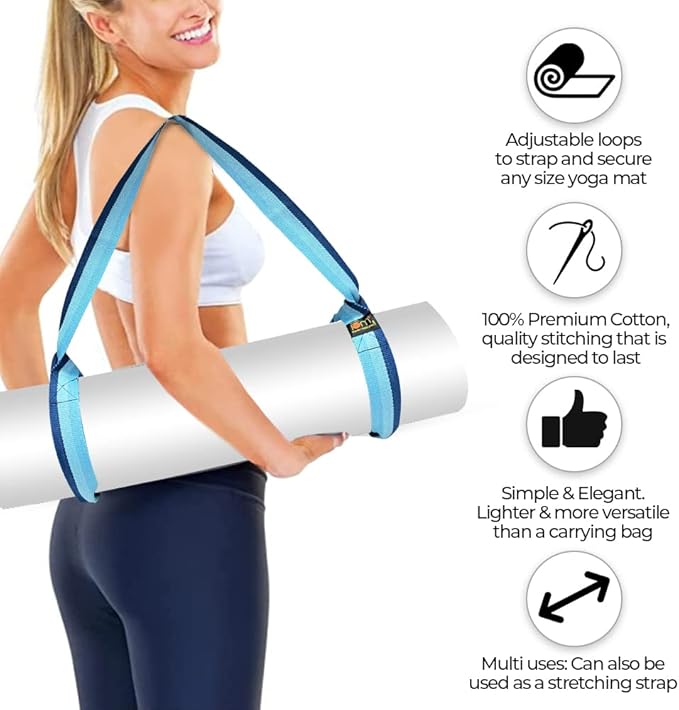 Samadhaan Yoga Mat Carrier Strap | Adjustable Mat Holder Sling for Carrying Mats | Thick & Comfy Texture | Yoga Mat Strap