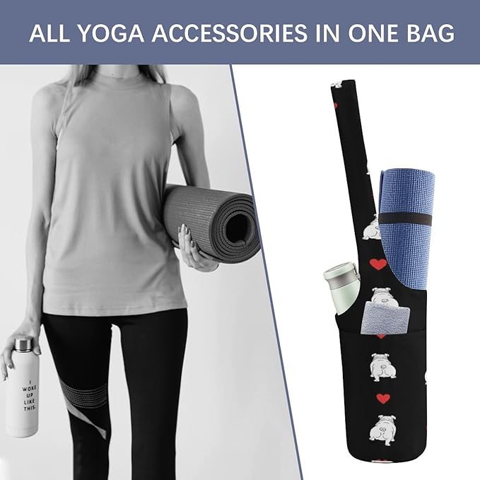 Aiyoolee Women's Portable Yoga Mat Bag Single Shoulder Carrier with Pocket for Gym Yoga Workout Travel