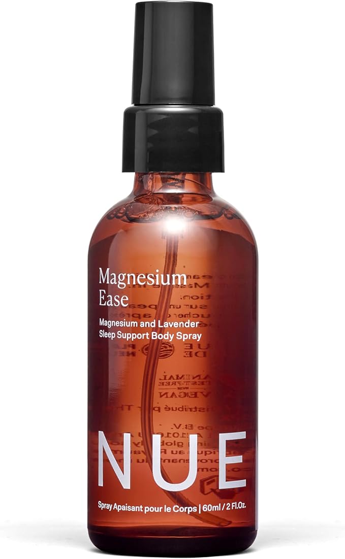 The Nue Co Magnesium Ease Skin Spray for Muscle Pain & Tension Relief with Lavender & Arnica Oil High Absorption Sports Recovery & Sleep Vegan, Paraben-Free, Non-Toxic, 60ml