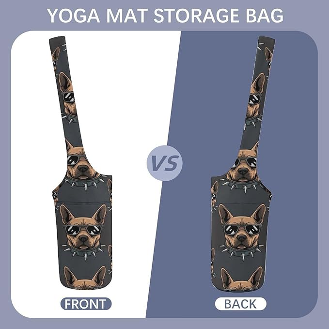 Aiyoolee Yoga Mat Bags, Large Tote Yoga Mat Carrier Holder with Water Bottle Pocket, Adjustable Shoulder Strap Storage Bag