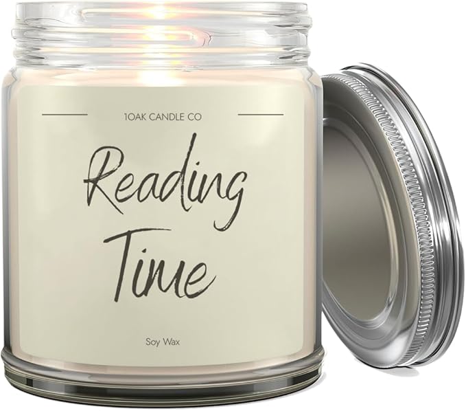 1OAK Reading Candle - Gifts for Readers - Cool Gifts for Book Lovers Women - Book Themed Vanilla Soy Candles