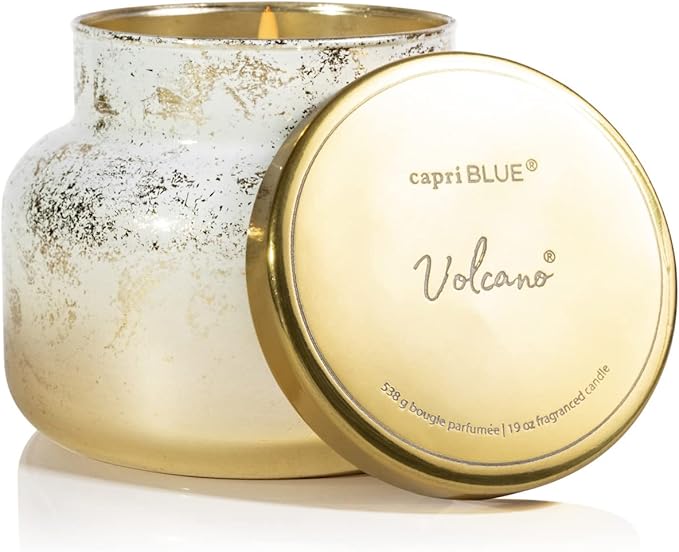 Capri Blue Glimmer Jar Candles - Luxury Holiday Scented Candles for Home - Long Lasting Soy Wax Blend - Scented Holiday & Home Decor - Volcano Signature Jar (19 oz)