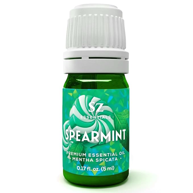 Spearmint Essential Oil – Sweet & Fresh Mint Aroma for Aromatherapy, Diffuser, Massage & Skincare – 100% Pure, Natural & Therapeutic Grade – Undiluted – 5mL