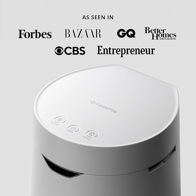 Carepod One Plus with Stand - Stainless Steel Humidifier for Large Room with Mood Light, Quiet & Safe for Baby, Only 3 Washable Parts, Easy to Clean Ultrasonic Cool Mist Humidifiers for 30Hrs, 1Gal/4L