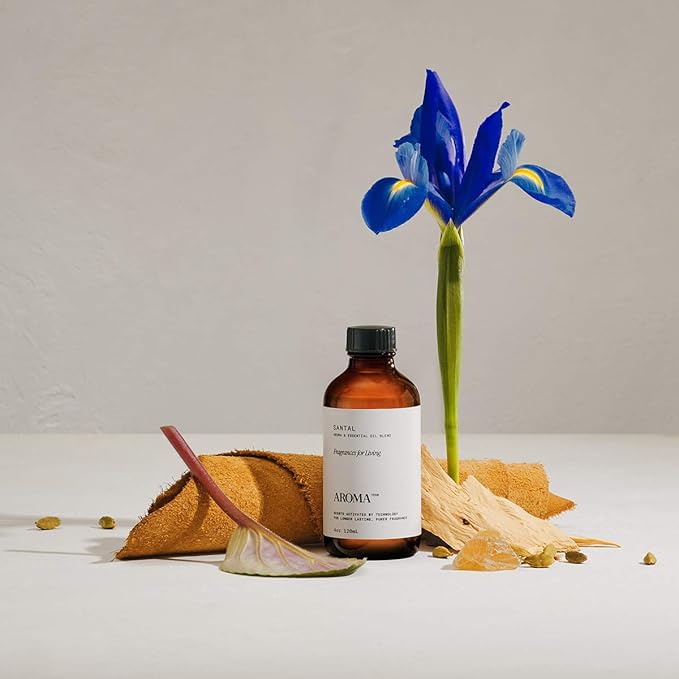 AromaTech Santal & The Hotel Set | Gift Set of Aroma Diffuser Essential Oils Blend of Santal Cardamom, Papyrus, Musk | The Hotel Peach, Red Rose, Pine - 120 Milliliter