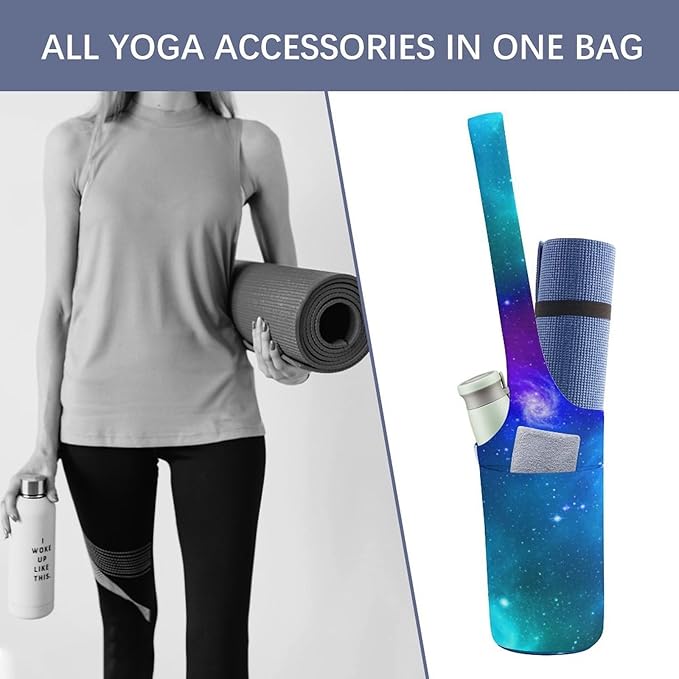 Aiyoolee Yoga Mat Carrier Portable Single Shoulder Strap Bag with Pocket for Gym Yoga Workout Travel