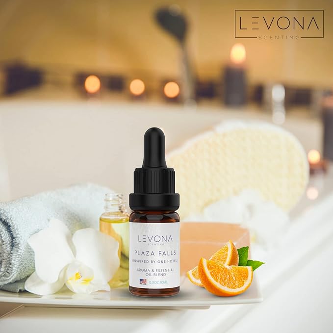 Levona Scent Essential Oils - Scents for Home, Hotel & Office Use - Perfect for Home Diffuser & Humidifiers - Aroma Fragrance Oil, Ideal for Massage, Relaxation, and Spa - Plaza Falls, 10ml