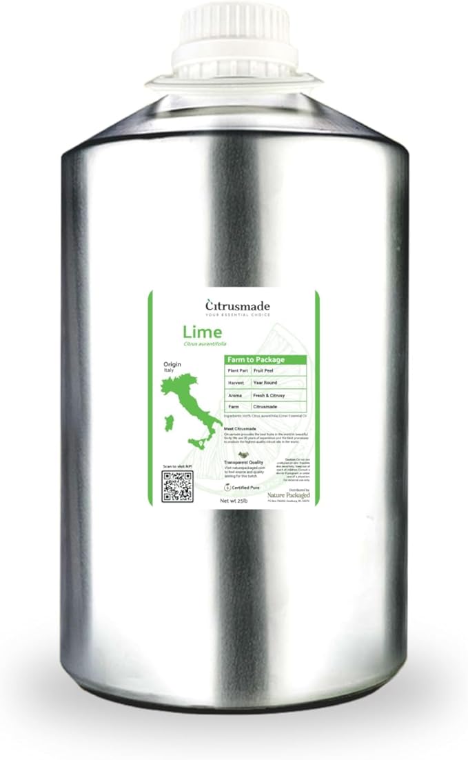 Lime Essential Oil - Direct from Citrusmade in Sicily- Pure Essential Oils for Diffusers and Aromatherapy in The Mediterranean - 100% Pure Therapeutic Grade (22lbs)